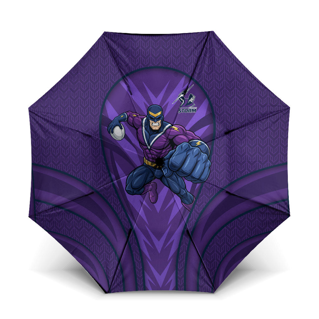 Melbourne Storm Rugby Mascot Umbrella Australian Rugby Culture - Tribal Inspired Superhero