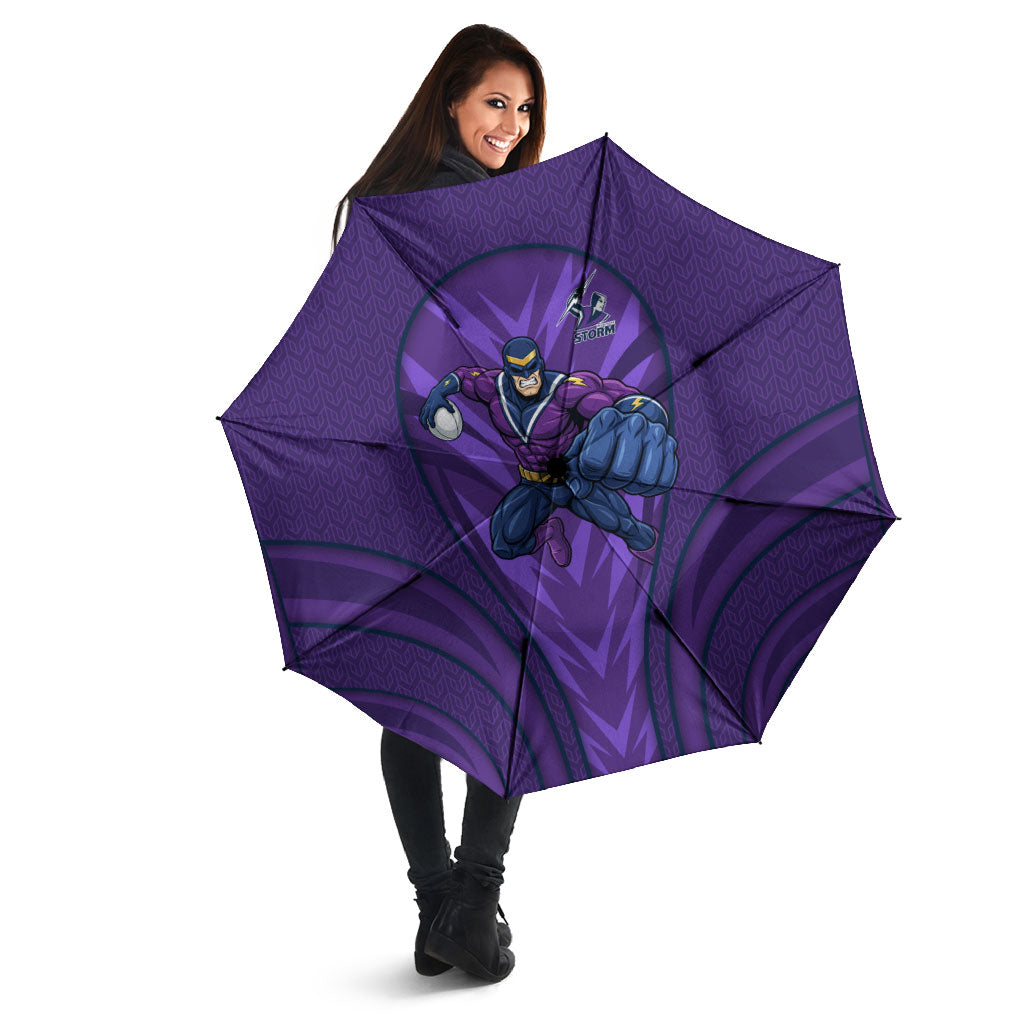 Melbourne Storm Rugby Mascot Umbrella Australian Rugby Culture - Tribal Inspired Superhero
