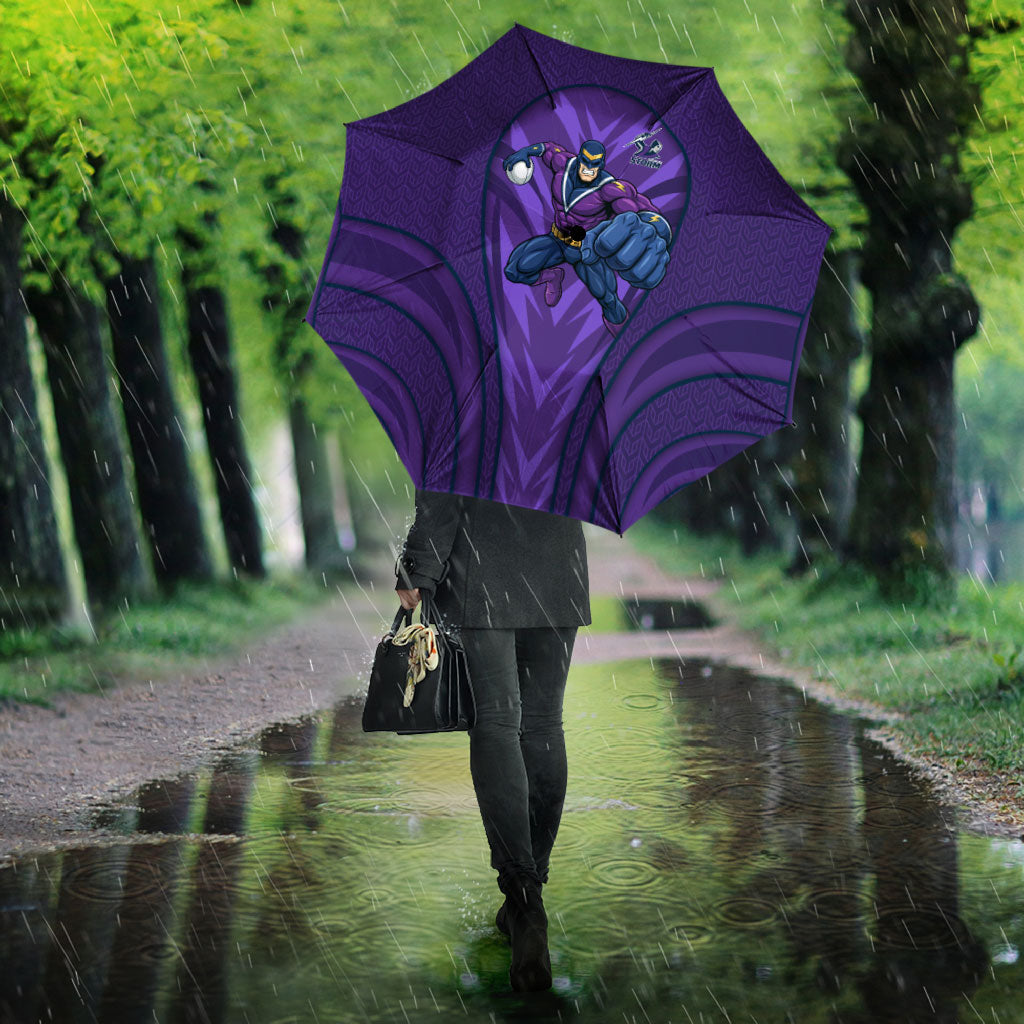 Melbourne Storm Rugby Mascot Umbrella Australian Rugby Culture - Tribal Inspired Superhero