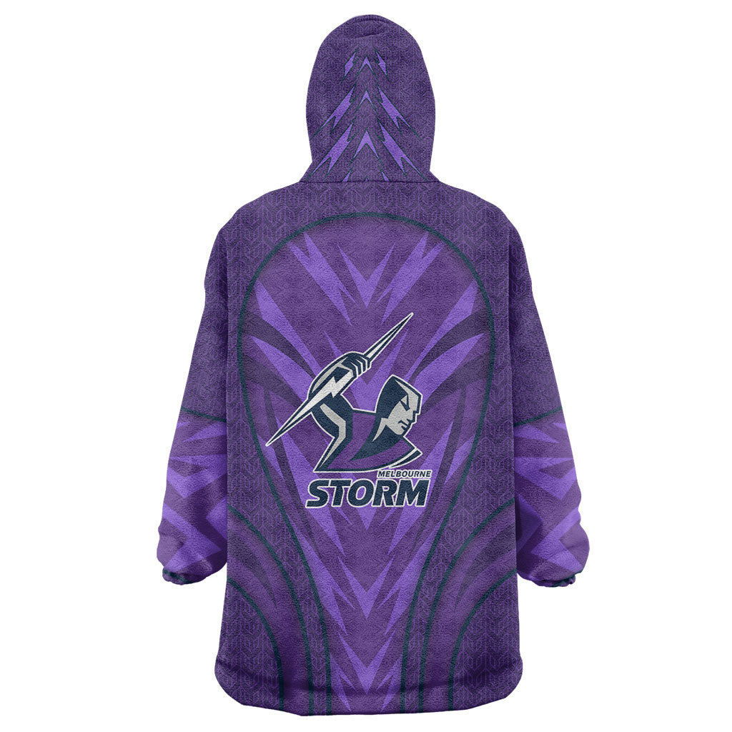 Melbourne Storm Rugby Mascot Wearable Blanket Hoodie Australian Rugby Culture - Tribal Inspired Superhero