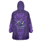 Melbourne Storm Rugby Mascot Wearable Blanket Hoodie Australian Rugby Culture - Tribal Inspired Superhero