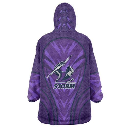 Melbourne Storm Rugby Mascot Wearable Blanket Hoodie Australian Rugby Culture - Tribal Inspired Superhero