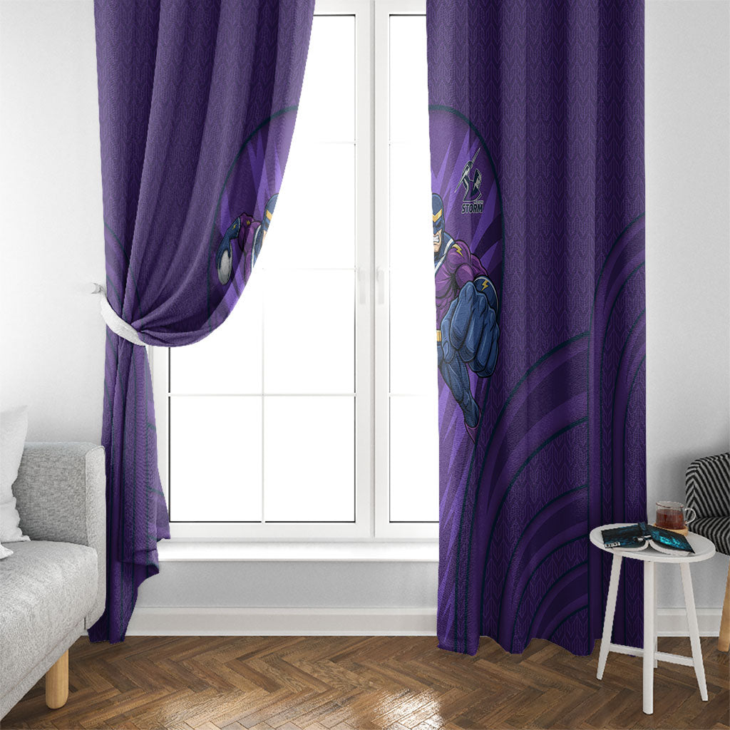 Melbourne Storm Rugby Mascot Window Curtain Australian Rugby Culture - Tribal Inspired Superhero