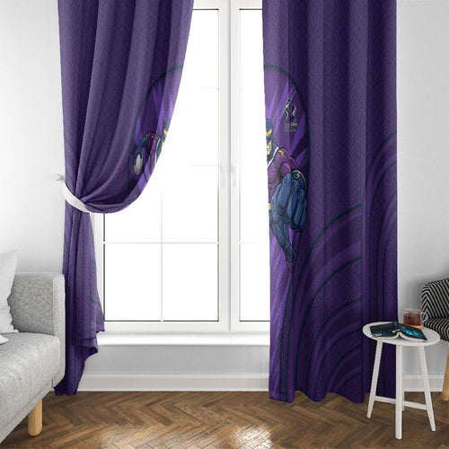 Melbourne Storm Rugby Mascot Window Curtain Australian Rugby Culture - Tribal Inspired Superhero