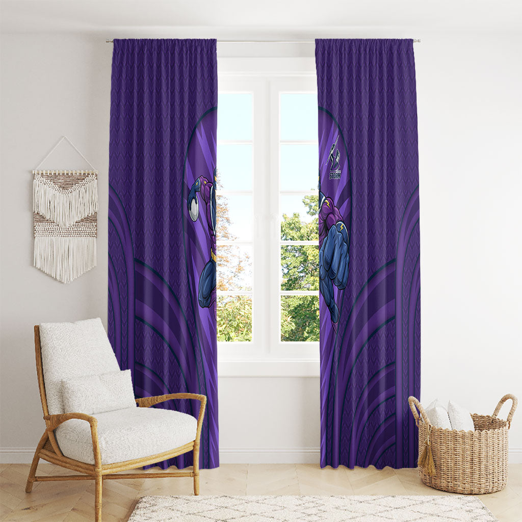 Melbourne Storm Rugby Mascot Window Curtain Australian Rugby Culture - Tribal Inspired Superhero