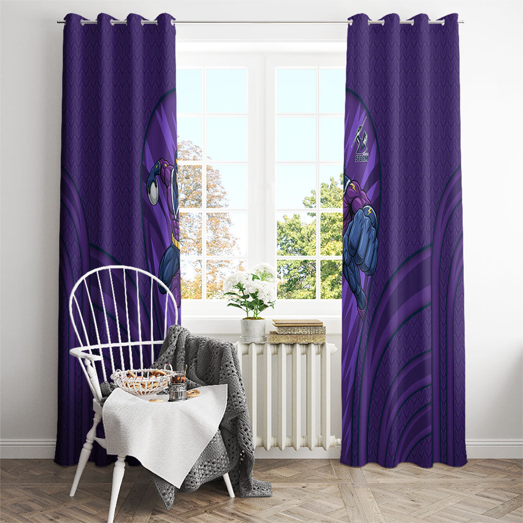 Melbourne Storm Rugby Mascot Window Curtain Australian Rugby Culture - Tribal Inspired Superhero