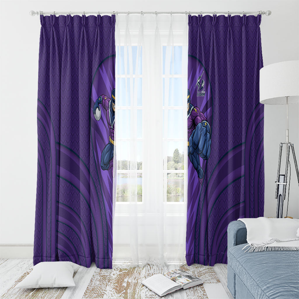 Melbourne Storm Rugby Mascot Window Curtain Australian Rugby Culture - Tribal Inspired Superhero