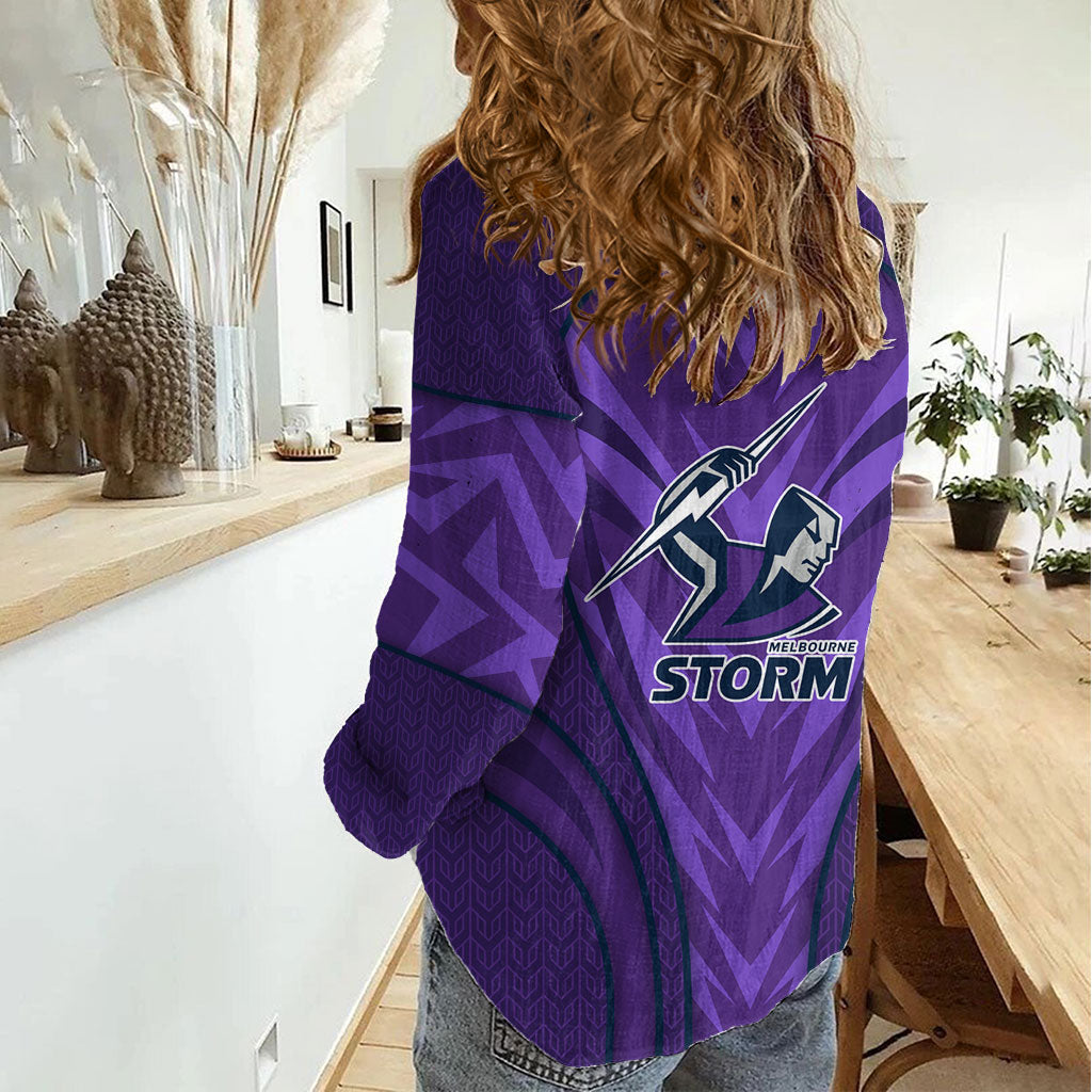 Melbourne Storm Rugby Mascot Women Casual Shirt Australian Rugby Culture - Tribal Inspired Superhero