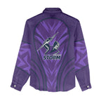 Melbourne Storm Rugby Mascot Women Casual Shirt Australian Rugby Culture - Tribal Inspired Superhero