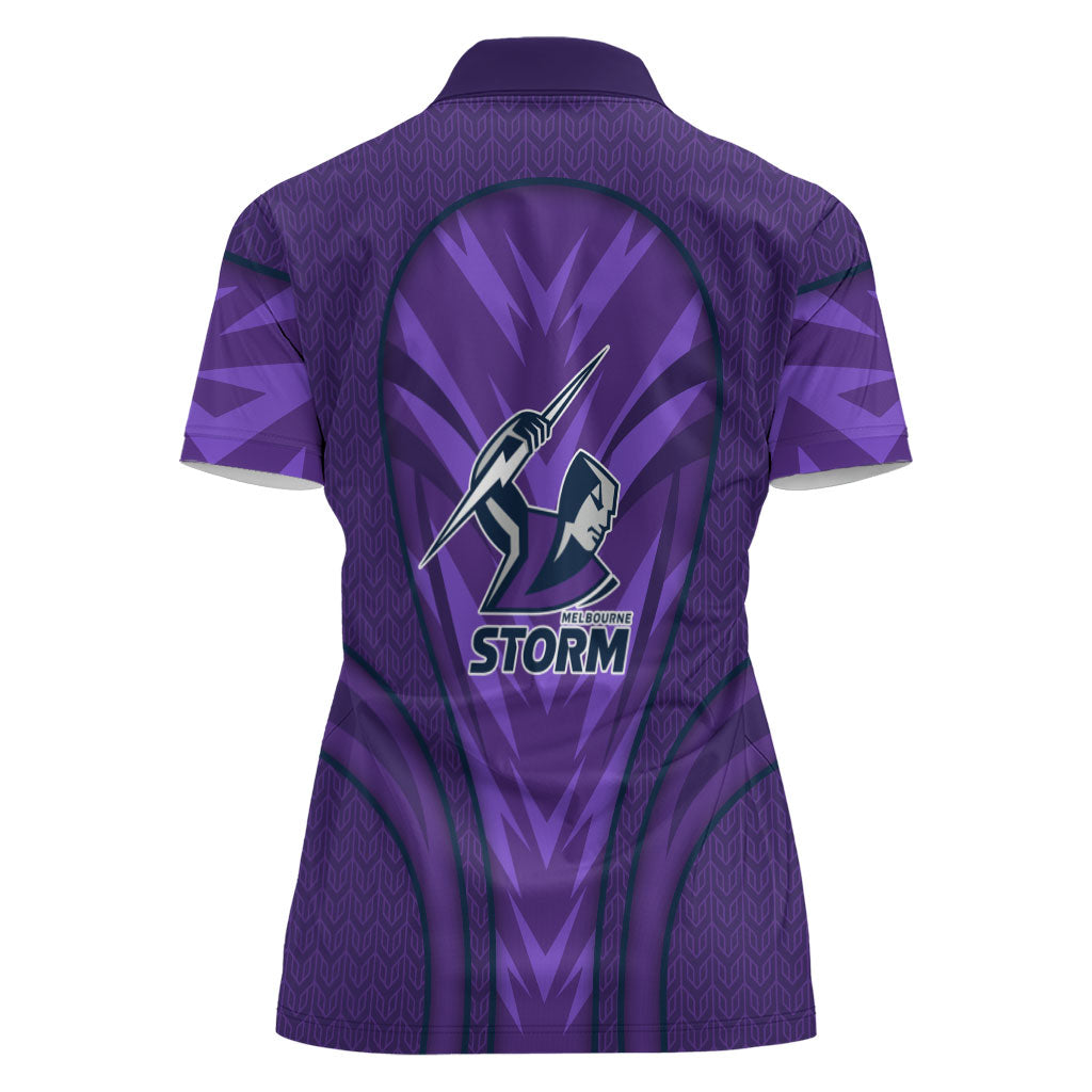 Melbourne Storm Rugby Mascot Women Polo Shirt Australian Rugby Culture - Tribal Inspired Superhero