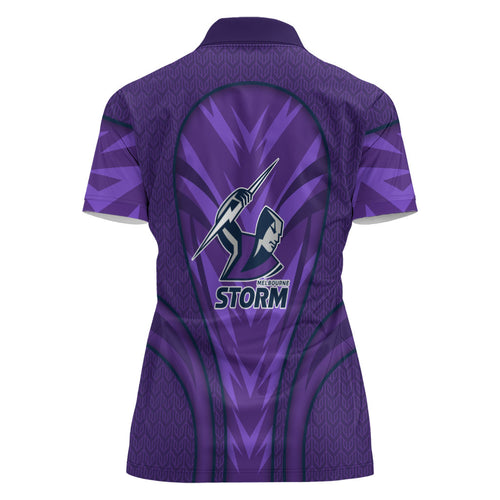 Melbourne Storm Rugby Mascot Women Polo Shirt Australian Rugby Culture - Tribal Inspired Superhero