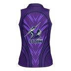 Melbourne Storm Rugby Mascot Women Sleeveless Polo Shirt Australian Rugby Culture - Tribal Inspired Superhero
