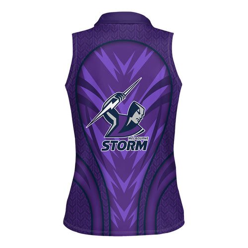Melbourne Storm Rugby Mascot Women Sleeveless Polo Shirt Australian Rugby Culture - Tribal Inspired Superhero