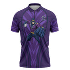 Melbourne Storm Rugby Mascot Zipper Polo Shirt Australian Rugby Culture - Tribal Inspired Superhero