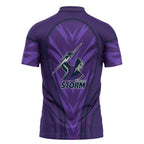 Melbourne Storm Rugby Mascot Zipper Polo Shirt Australian Rugby Culture - Tribal Inspired Superhero
