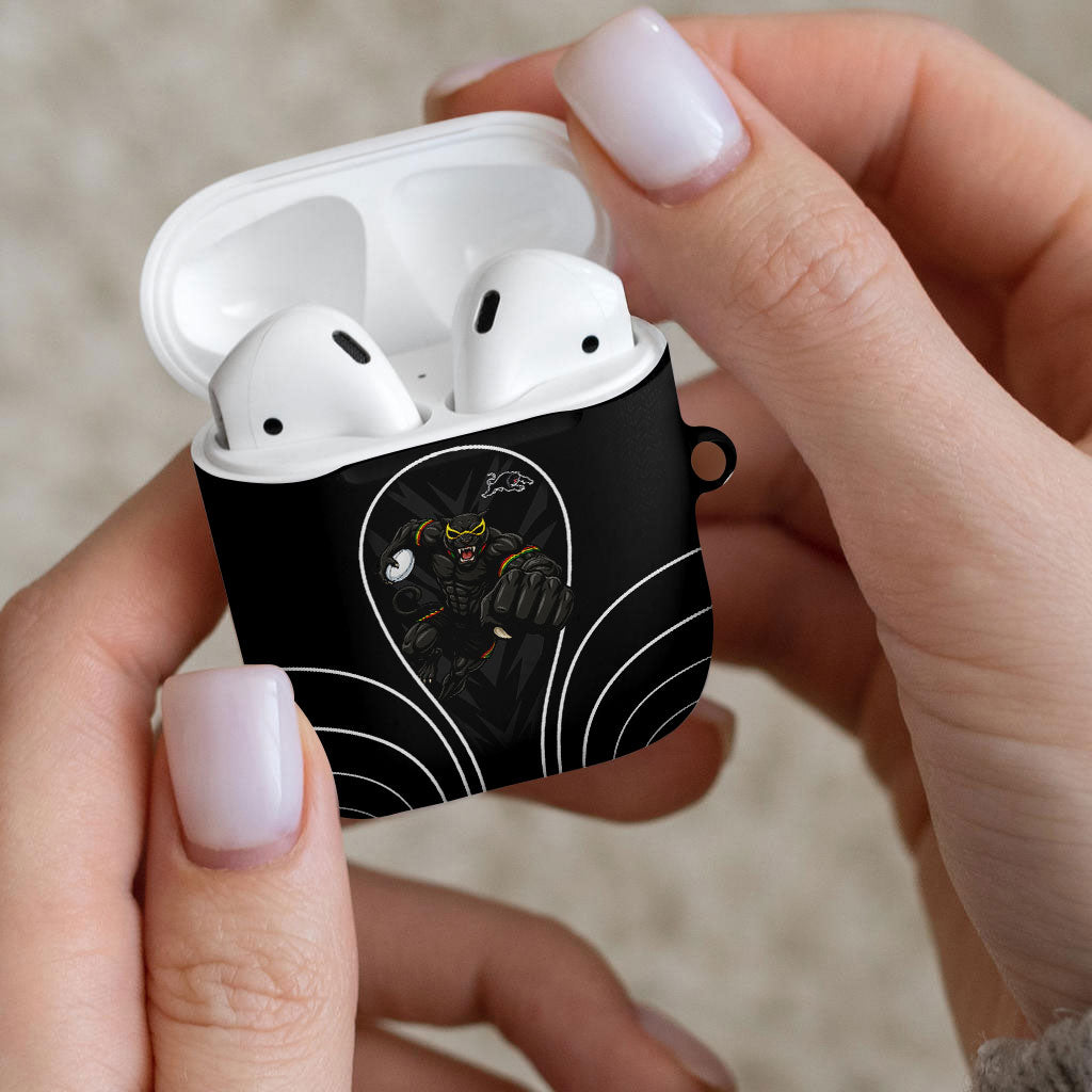 Penrith Panthers Rugby Mascot AirPods Case Australian Rugby Culture - Tribal Inspired Black Panther