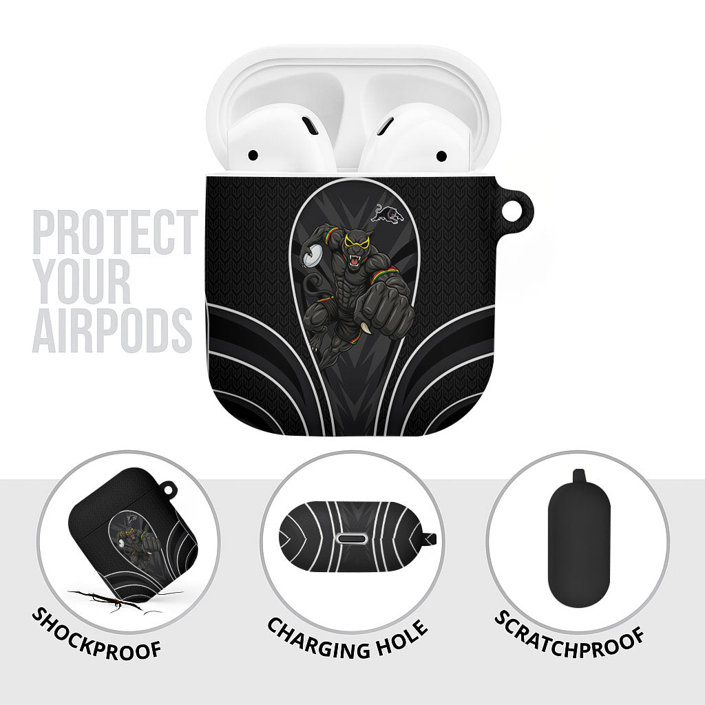Penrith Panthers Rugby Mascot AirPods Case Australian Rugby Culture - Tribal Inspired Black Panther
