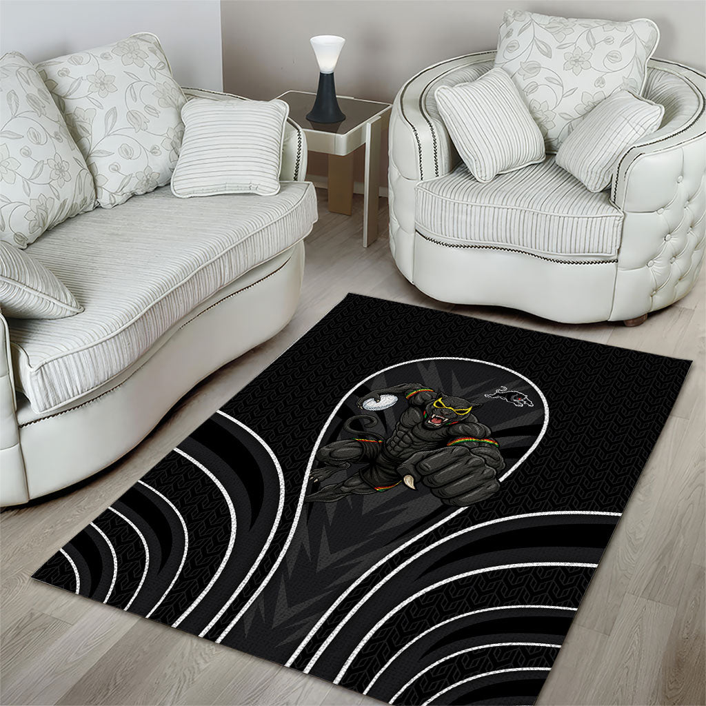 Penrith Panthers Rugby Mascot Area Rug Australian Rugby Culture - Tribal Inspired Black Panther