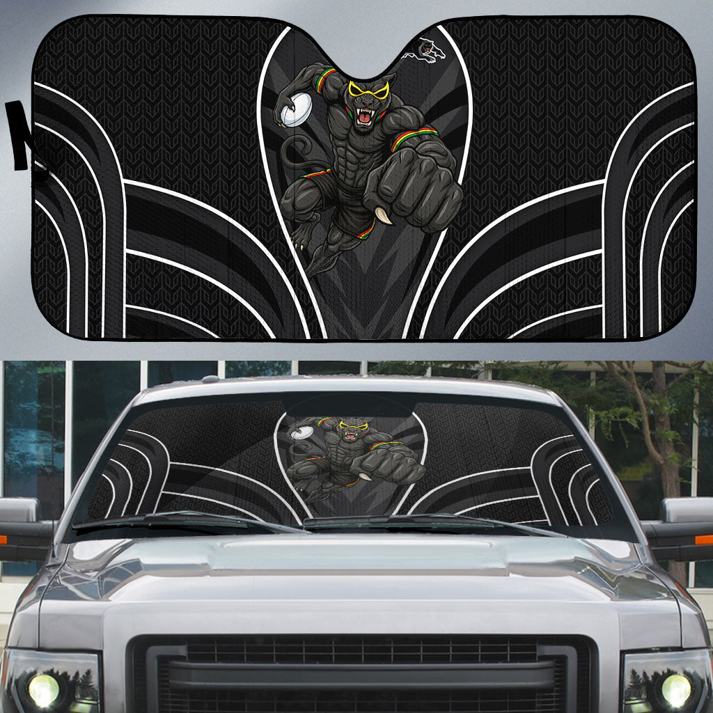 Penrith Panthers Rugby Mascot Auto Sun Shade Australian Rugby Culture - Tribal Inspired Black Panther