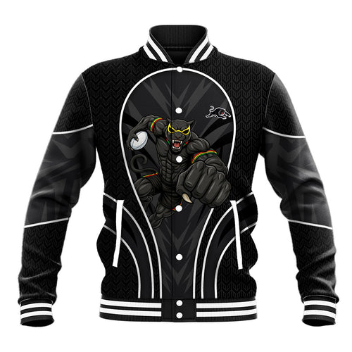 Penrith Panthers Rugby Mascot Baseball Jacket Australian Rugby Culture - Tribal Inspired Black Panther