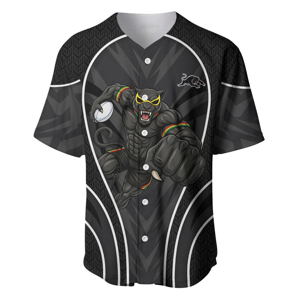 Penrith Panthers Rugby Mascot Baseball Jersey Australian Rugby Culture - Tribal Inspired Black Panther