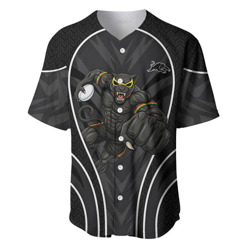 Penrith Panthers Rugby Mascot Baseball Jersey Australian Rugby Culture - Tribal Inspired Black Panther