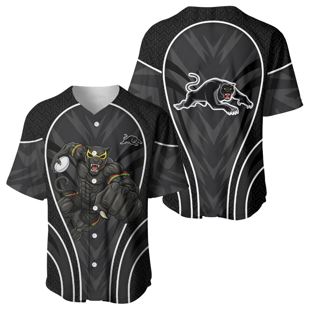 Penrith Panthers Rugby Mascot Baseball Jersey Australian Rugby Culture - Tribal Inspired Black Panther