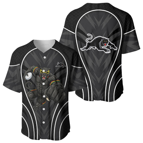 Penrith Panthers Rugby Mascot Baseball Jersey Australian Rugby Culture - Tribal Inspired Black Panther