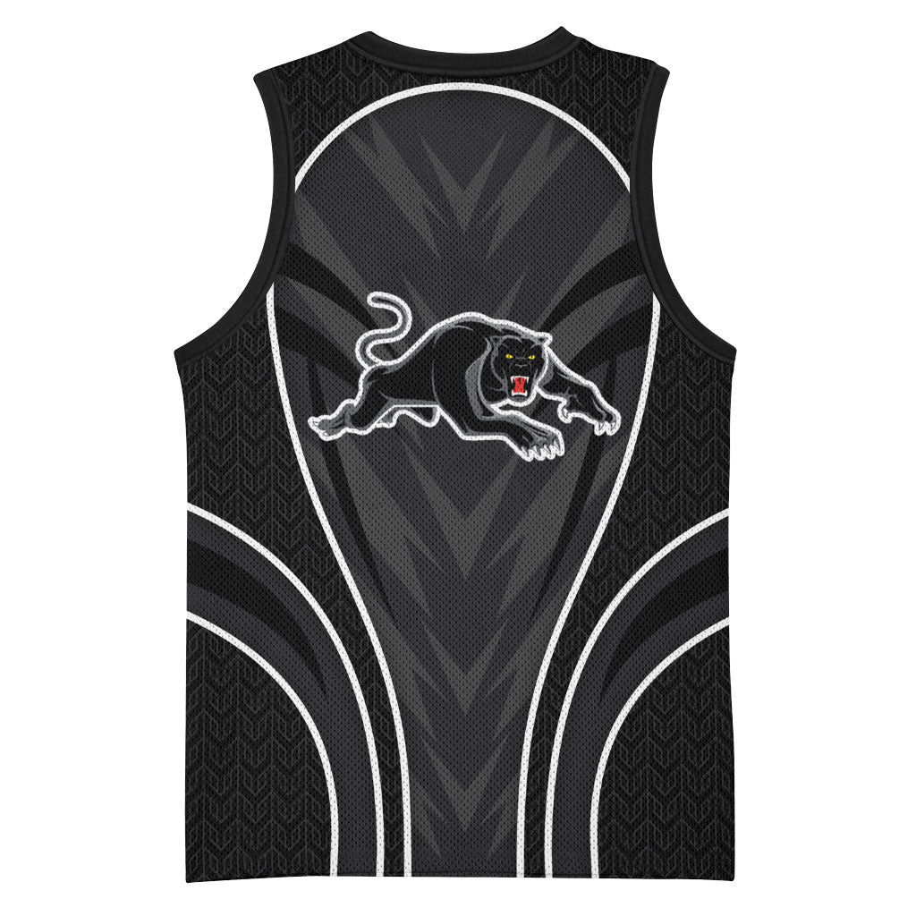 Penrith Panthers Rugby Mascot Basketball Jersey Australian Rugby Culture - Tribal Inspired Black Panther