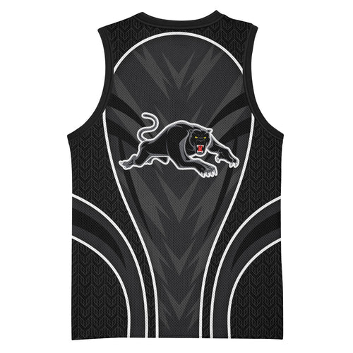 Penrith Panthers Rugby Mascot Basketball Jersey Australian Rugby Culture - Tribal Inspired Black Panther