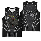 Penrith Panthers Rugby Mascot Basketball Jersey Australian Rugby Culture - Tribal Inspired Black Panther