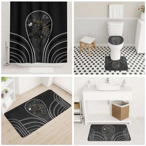 Penrith Panthers Rugby Mascot Bathroom Set Australian Rugby Culture - Tribal Inspired Black Panther