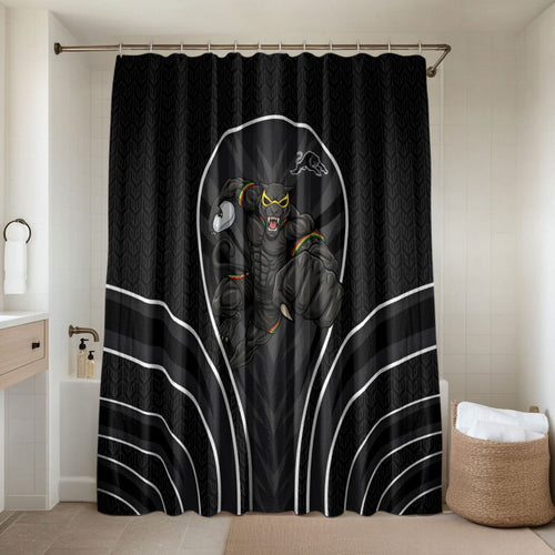 Penrith Panthers Rugby Mascot Bathroom Set Australian Rugby Culture - Tribal Inspired Black Panther
