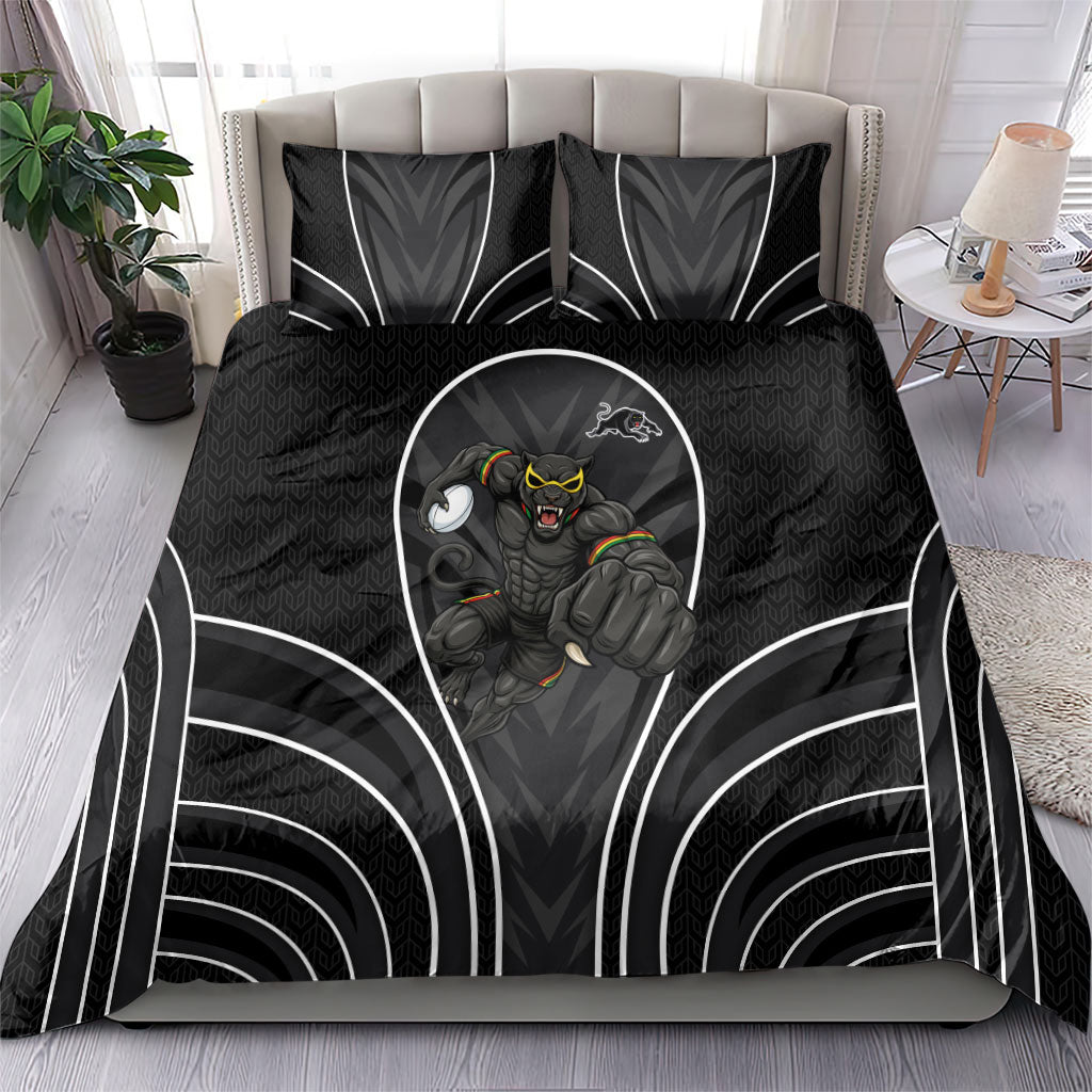 Penrith Panthers Rugby Mascot Bedding Set Australian Rugby Culture - Tribal Inspired Black Panther