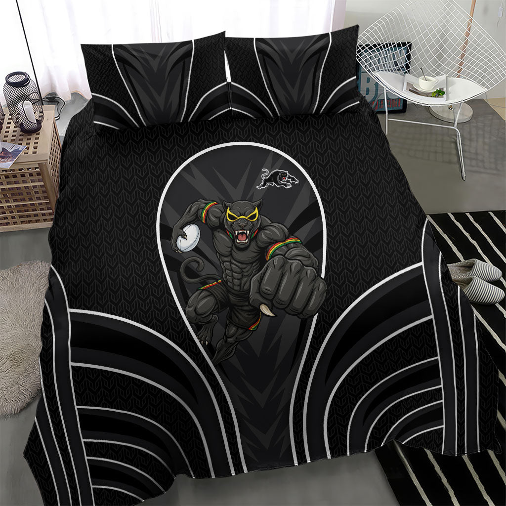 Penrith Panthers Rugby Mascot Bedding Set Australian Rugby Culture - Tribal Inspired Black Panther