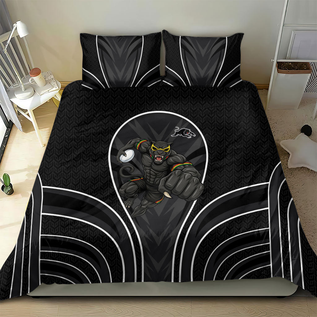 Penrith Panthers Rugby Mascot Bedding Set Australian Rugby Culture - Tribal Inspired Black Panther