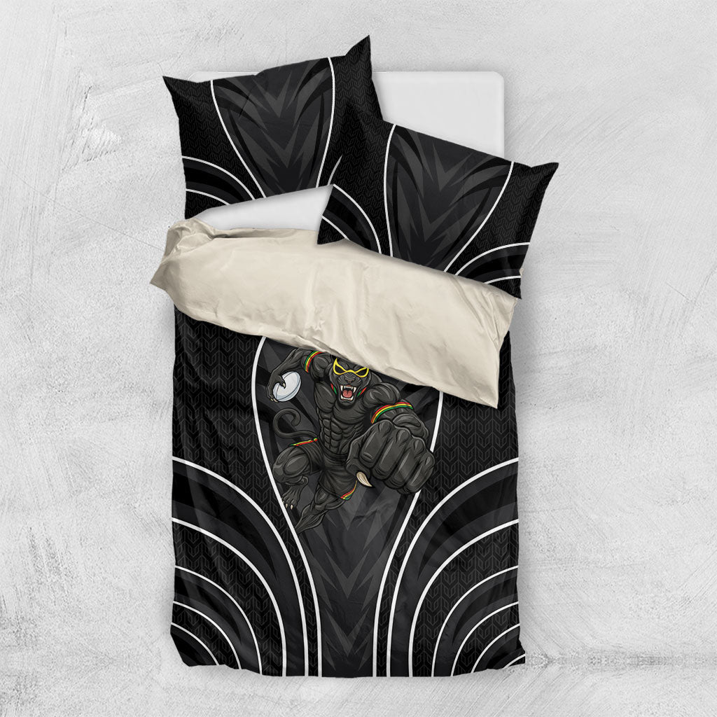 Penrith Panthers Rugby Mascot Bedding Set Australian Rugby Culture - Tribal Inspired Black Panther