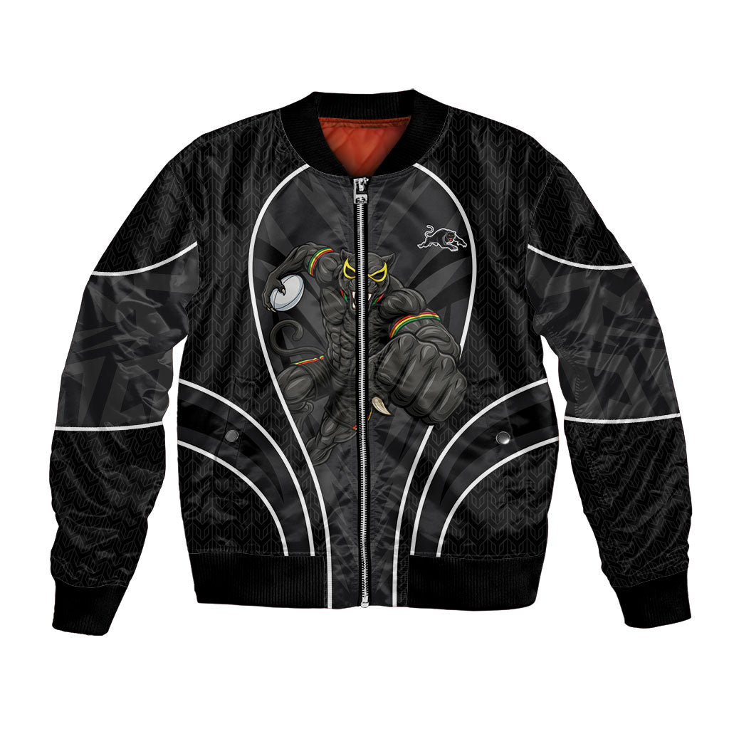 Penrith Panthers Rugby Mascot Bomber Jacket Australian Rugby Culture - Tribal Inspired Black Panther