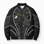 Penrith Panthers Rugby Mascot Bomber Puffer Jacket Australian Rugby Culture - Tribal Inspired Black Panther
