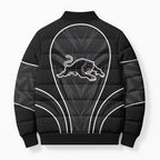 Penrith Panthers Rugby Mascot Bomber Puffer Jacket Australian Rugby Culture - Tribal Inspired Black Panther