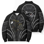 Penrith Panthers Rugby Mascot Bomber Puffer Jacket Australian Rugby Culture - Tribal Inspired Black Panther
