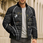Penrith Panthers Rugby Mascot Bomber Puffer Jacket Australian Rugby Culture - Tribal Inspired Black Panther