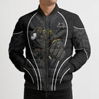 Penrith Panthers Rugby Mascot Bomber Puffer Jacket Australian Rugby Culture - Tribal Inspired Black Panther