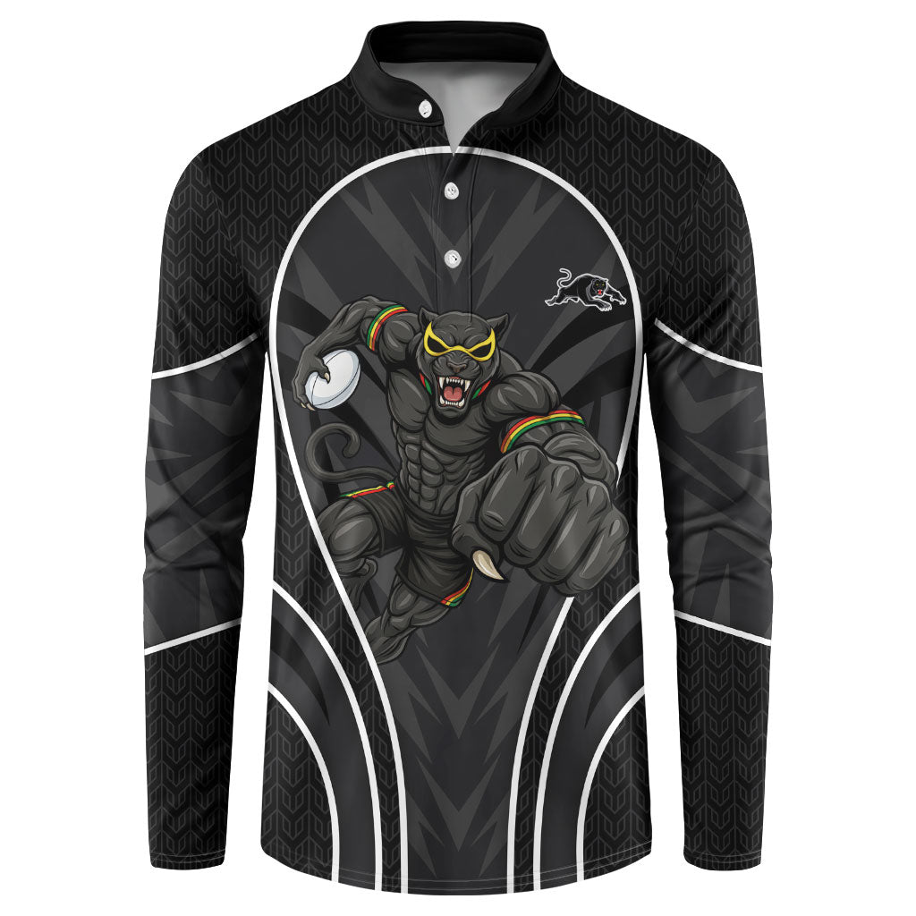 Penrith Panthers Rugby Mascot Button Sweatshirt Australian Rugby Culture - Tribal Inspired Black Panther