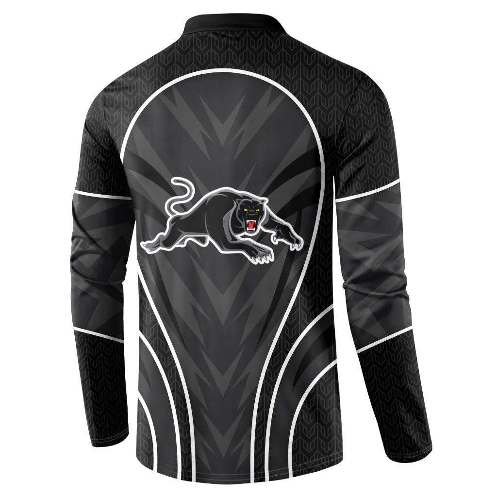 Penrith Panthers Rugby Mascot Button Sweatshirt Australian Rugby Culture - Tribal Inspired Black Panther