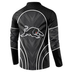 Penrith Panthers Rugby Mascot Button Sweatshirt Australian Rugby Culture - Tribal Inspired Black Panther