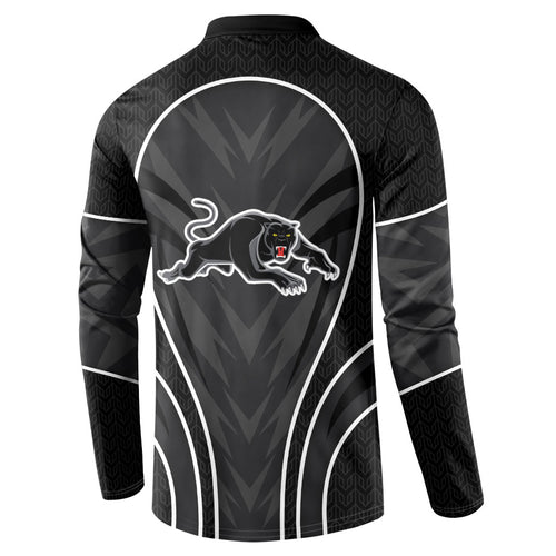 Penrith Panthers Rugby Mascot Button Sweatshirt Australian Rugby Culture - Tribal Inspired Black Panther