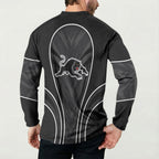 Penrith Panthers Rugby Mascot Button Sweatshirt Australian Rugby Culture - Tribal Inspired Black Panther