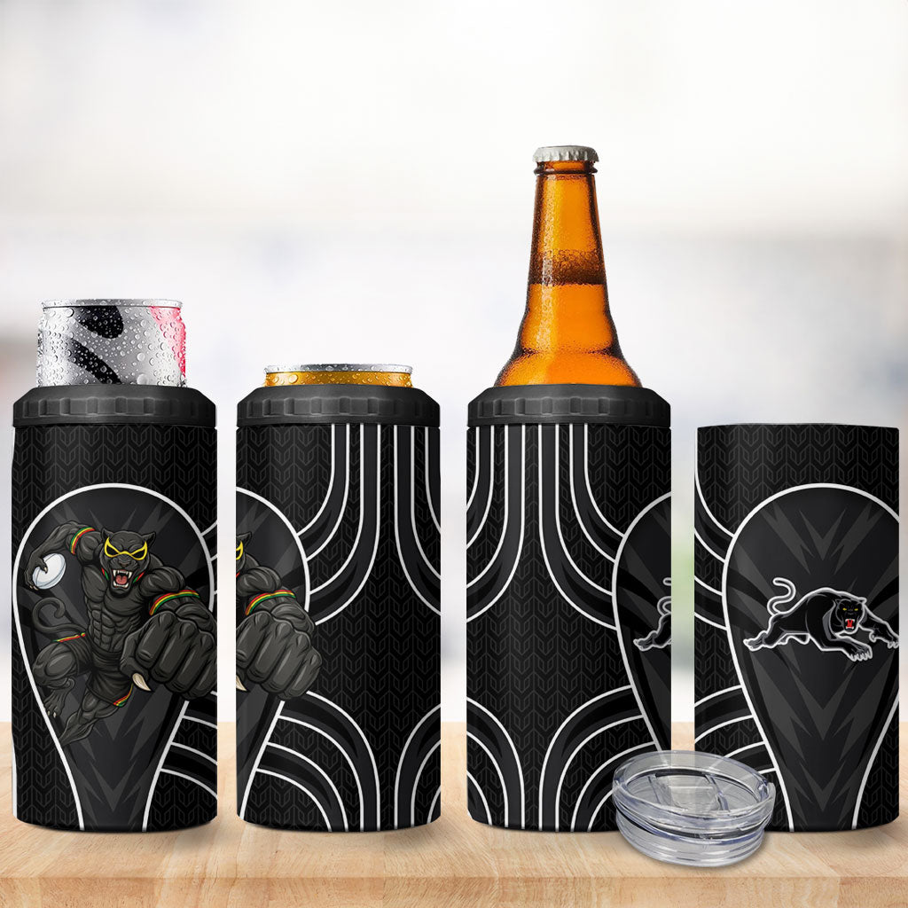 Penrith Panthers Rugby Mascot 4 in 1 Can Cooler Tumbler Australian Rugby Culture - Tribal Inspired Black Panther