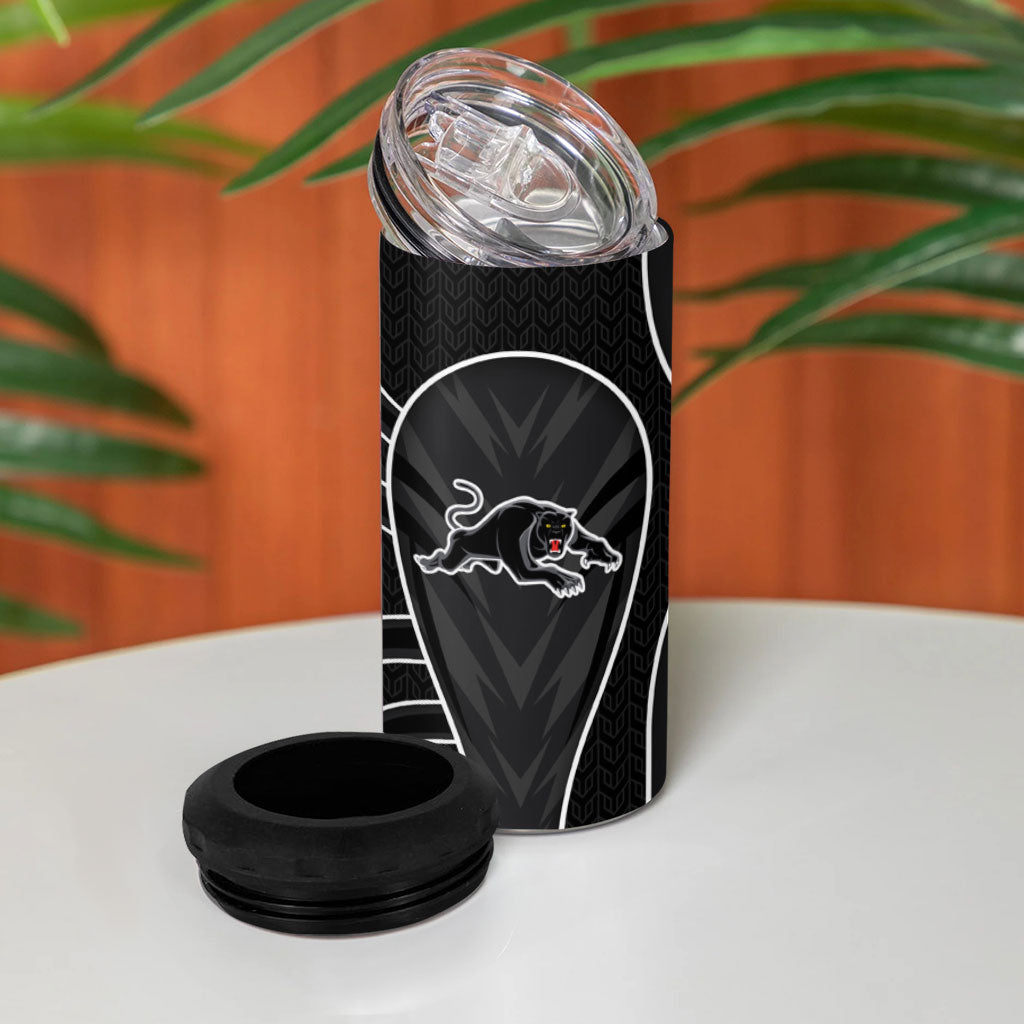 Penrith Panthers Rugby Mascot 4 in 1 Can Cooler Tumbler Australian Rugby Culture - Tribal Inspired Black Panther